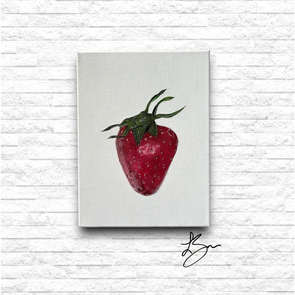 Original “Strawberry” Acrylic  Painting on Canvas
